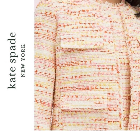 Kate spade New York Tweed Open Front Blazer Jacket, Size 10 - Picture 3 of 15